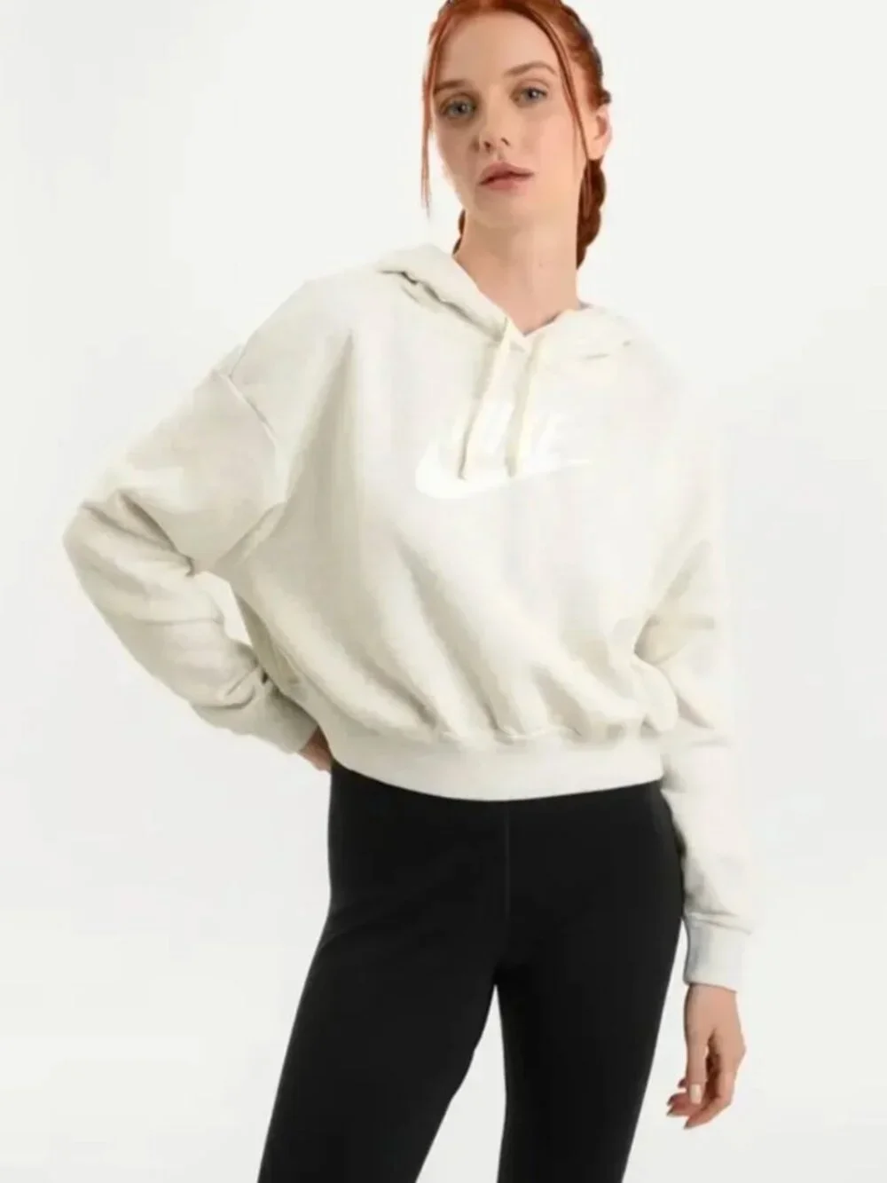 Nike Fleece Women's Oversized Graphic Crop Hoodie Small